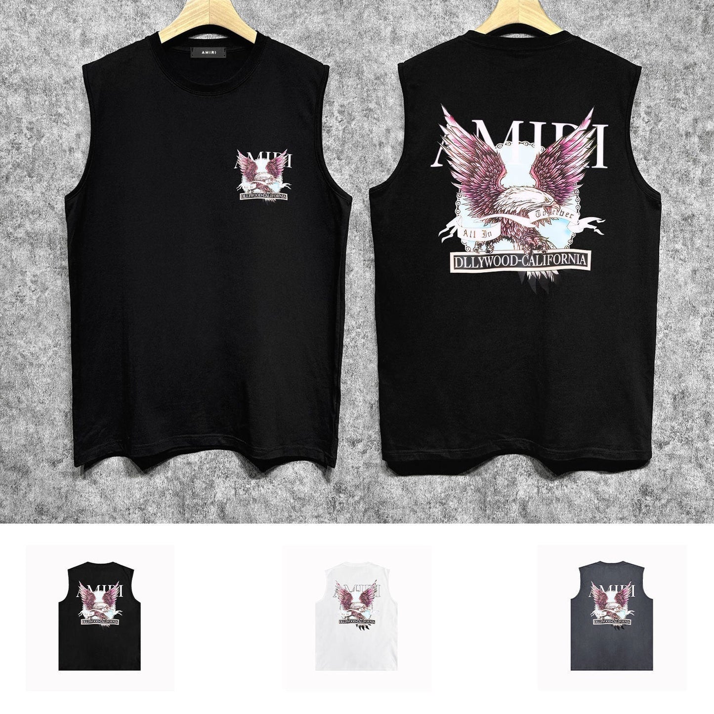 Amiri tank top flying eagle medal printing