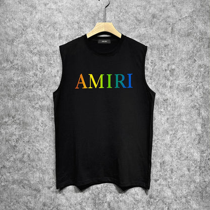 Amiri tank top gradient small letter printing