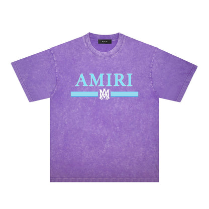 Amiri Washed Distressed T Shirt Printed Trendy Pure Cotton
