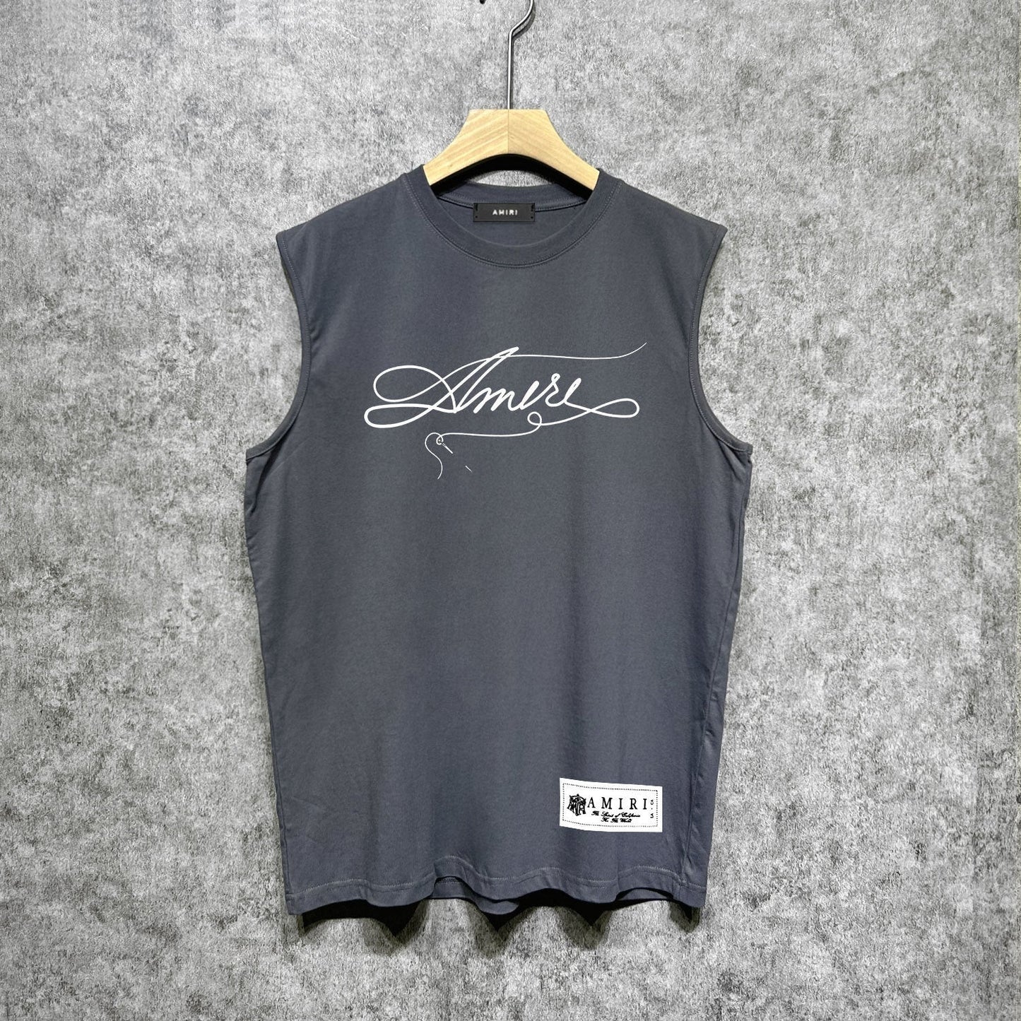 Amiri tank top needlework letterprinting