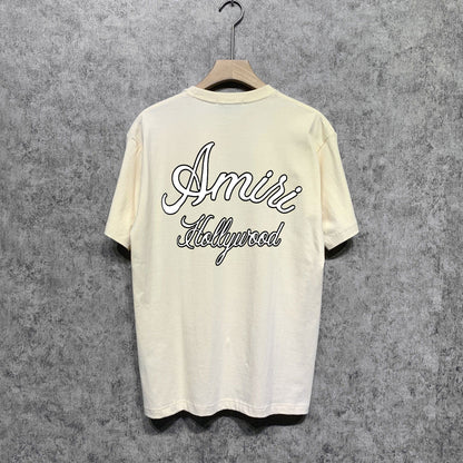 Amiri t shirts letter padded printing short sleeves
