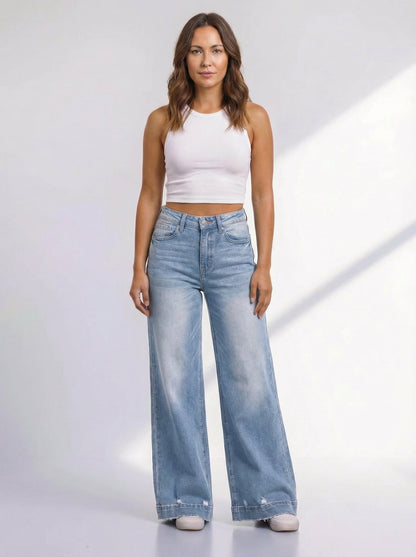 The Adrian High-Rise Wide Leg Denim - Three Inseams