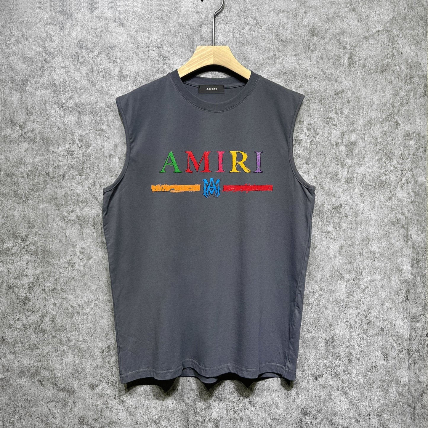 Amiri tank top colorful graffiti letter horizontal stripprinting