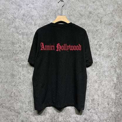 Amiri t shirts sanskrit printing short sleeve
