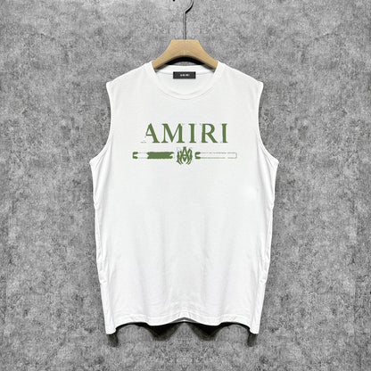 Amiri tank top with damaged letter horizontal stripesprinting