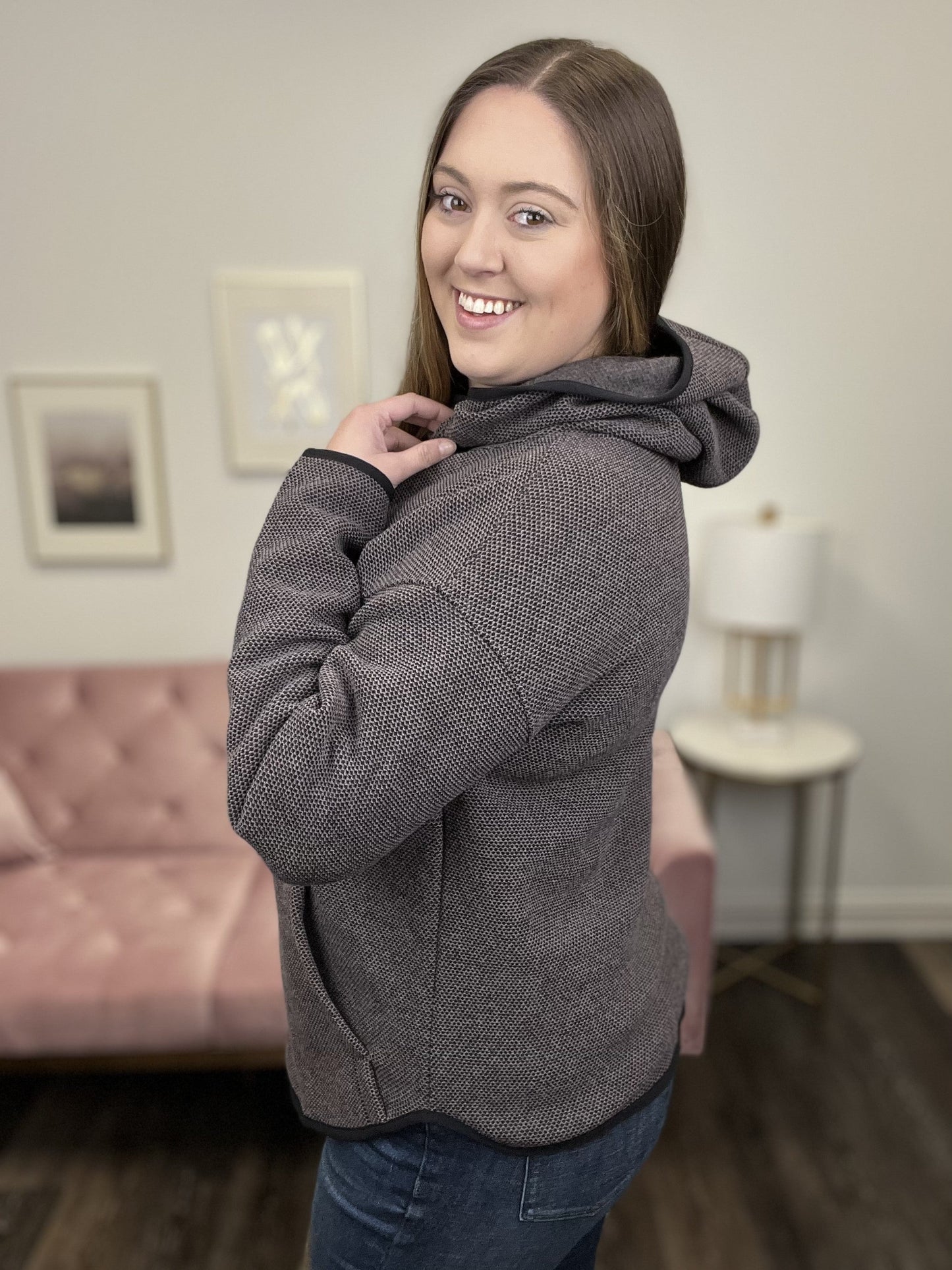 Walk With Me Women's Textured High-Neckline Hoodie