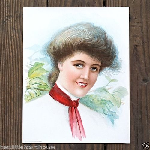 GRAPE VINE LEAVES Victorian Stone Lithograph Print 1906