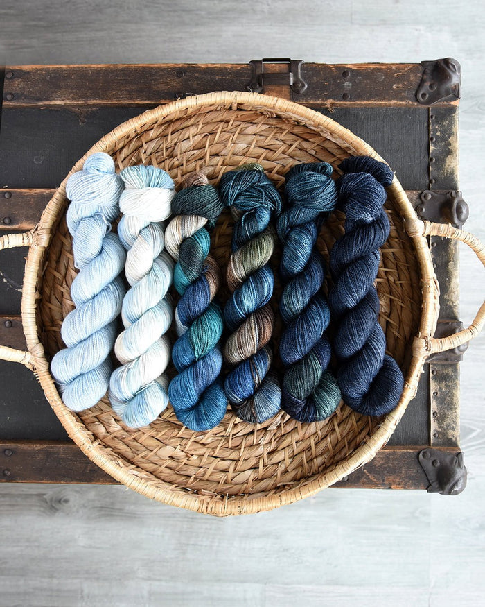 Destination Yarn Mini Skein Set Great Lakes Classic Blues - MINI SKEIN SET