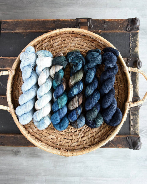 Destination Yarn Mini Skein Set Great Lakes Classic Blues - MINI SKEIN SET