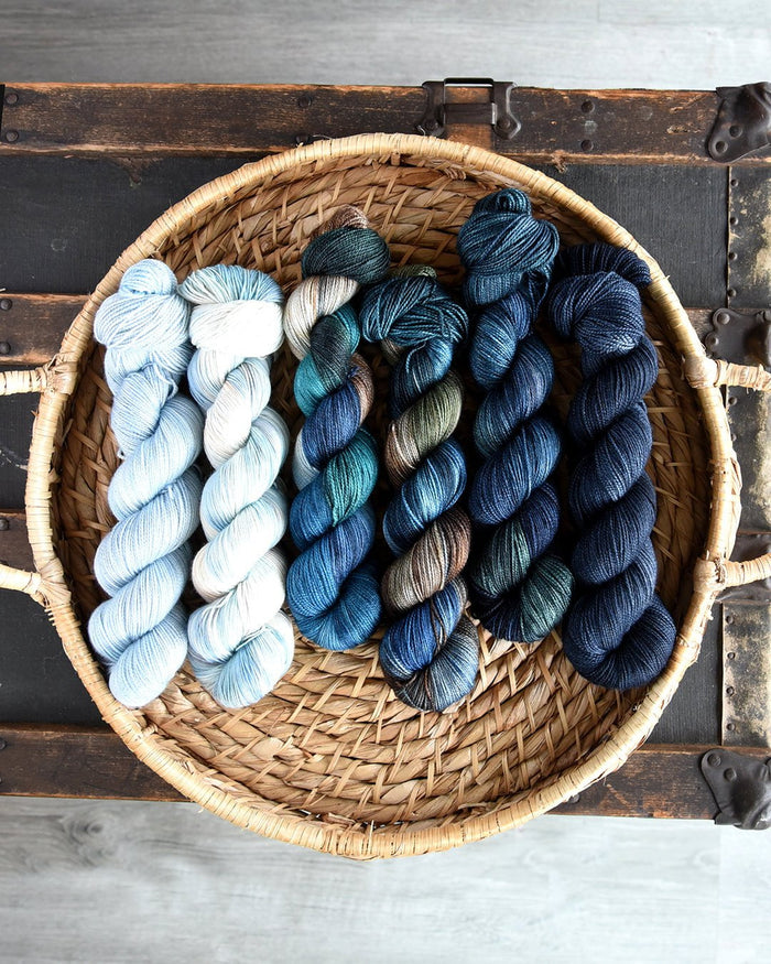 Destination Yarn Mini Skein Set Great Lakes Classic Blues - MINI SKEIN SET