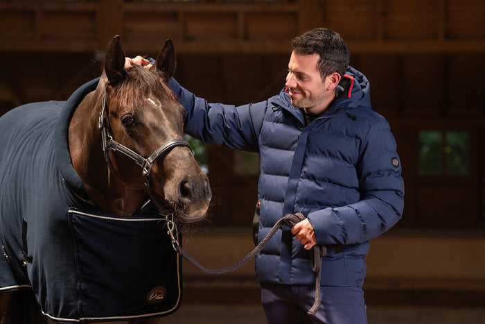 HKM Men's Quilted Jacket- Hamburg- Deep Blue