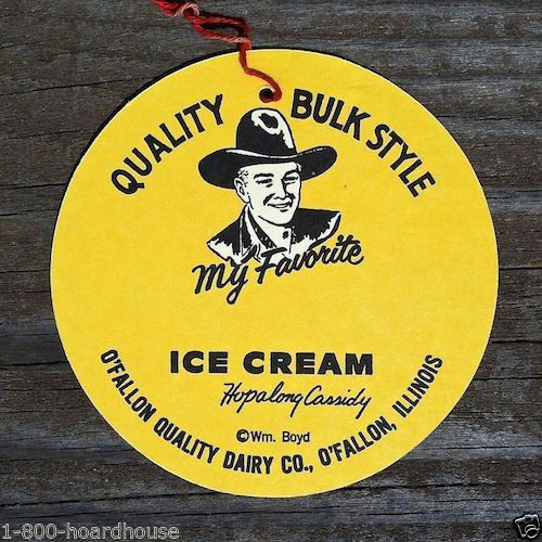 HOPALONG CASSIDY ICE CREAM Ceiling Fan Sign 1950s