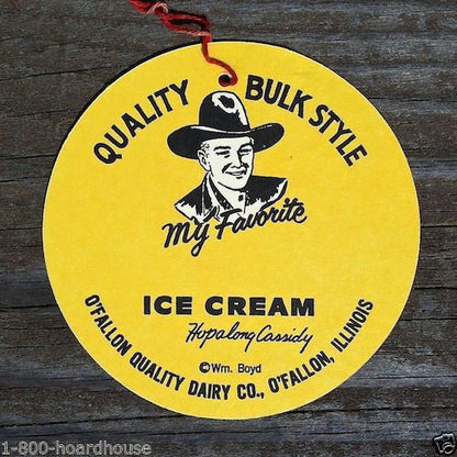 HOPALONG CASSIDY ICE CREAM Ceiling Fan Sign 1950s