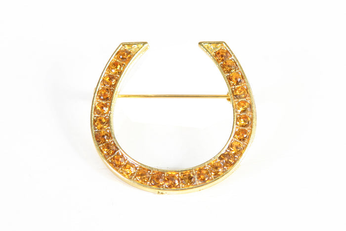 Horka Horse Shoe Stock Pin- Gold
