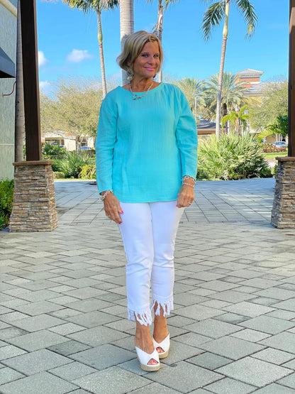 AQUA LONG WAFFLE SLEEVE