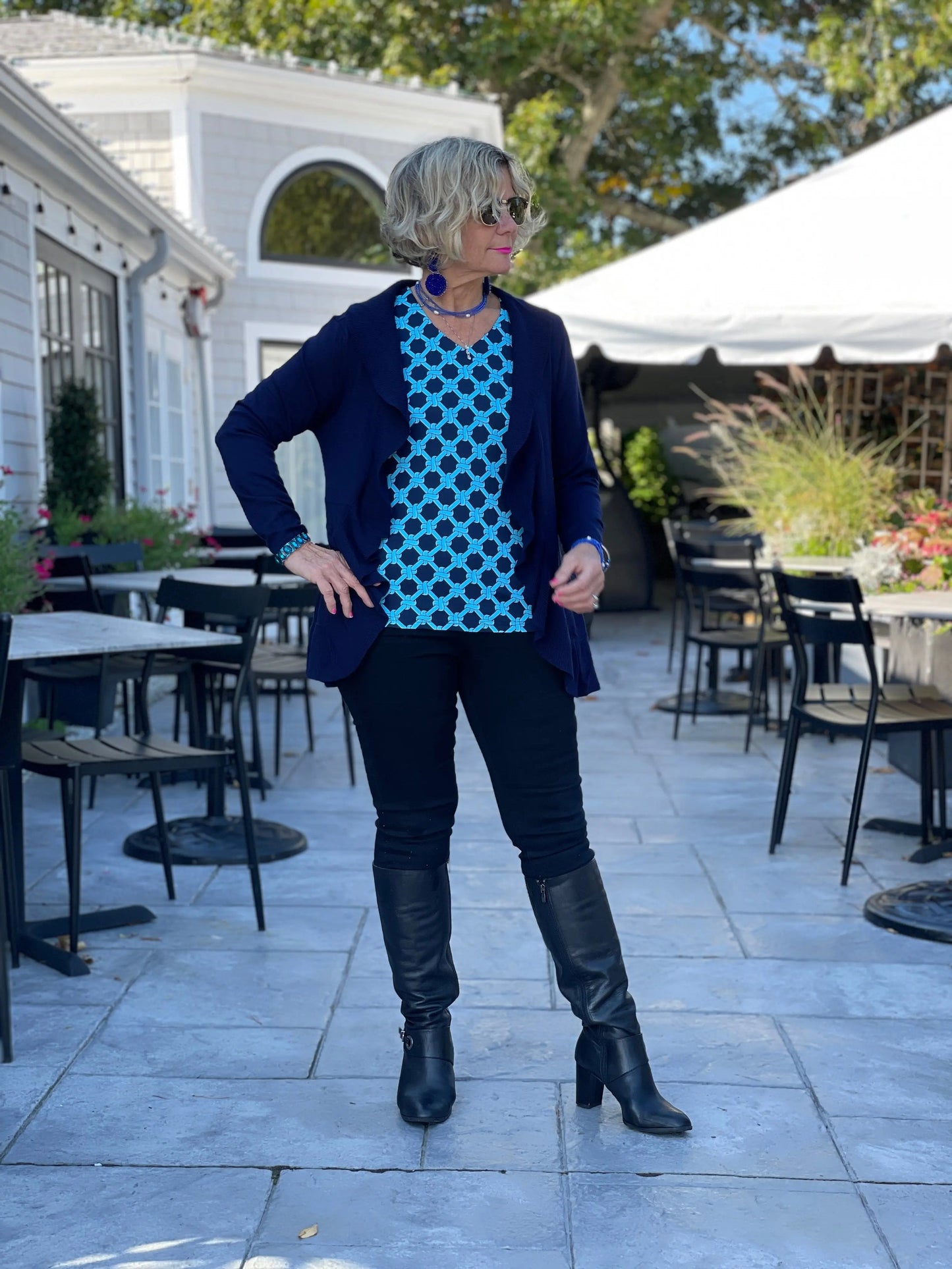 LULU-B NAVY CAROLINE DAY SWEATER