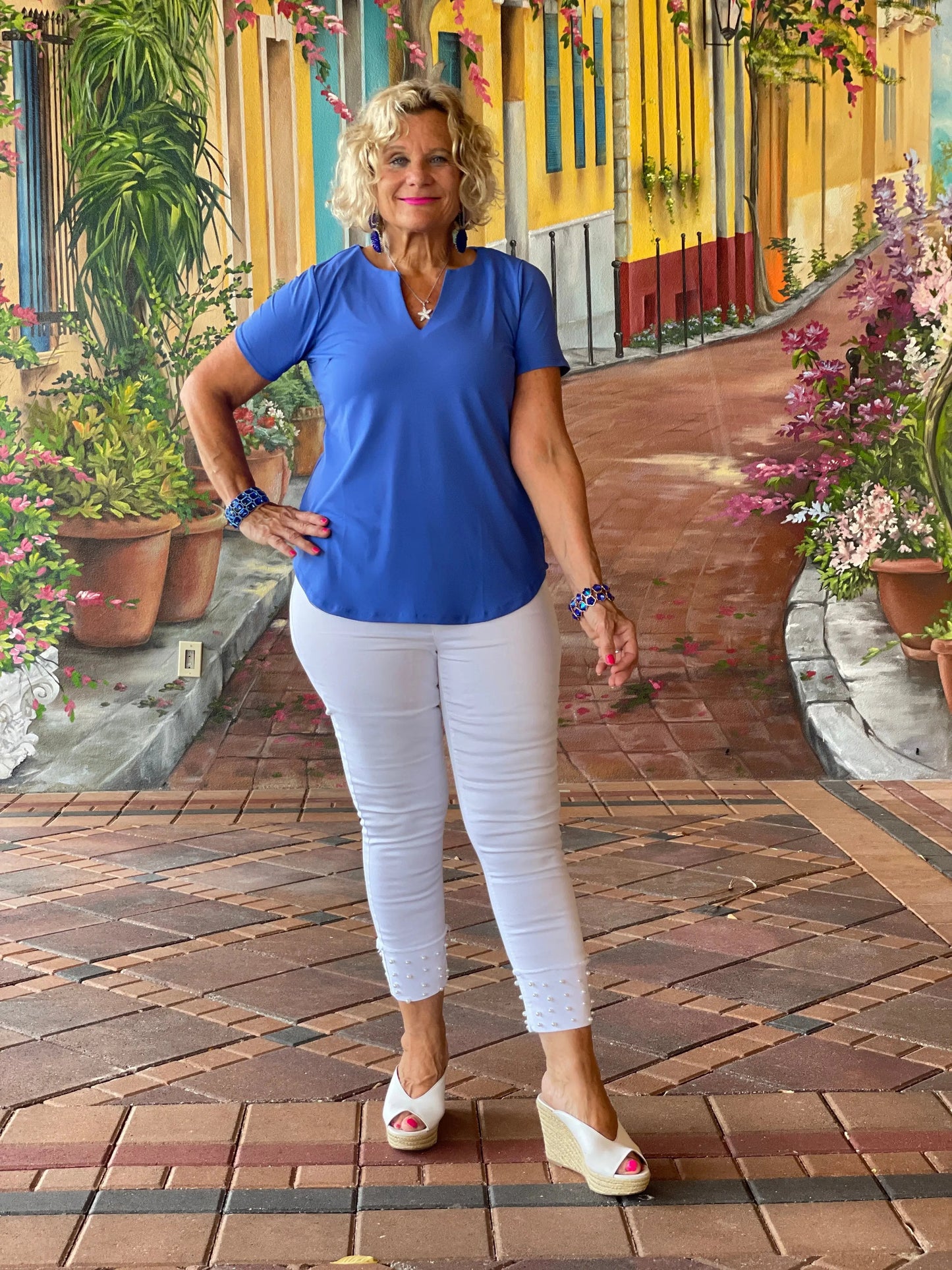 BLUE SHORT SLEEVE TOP