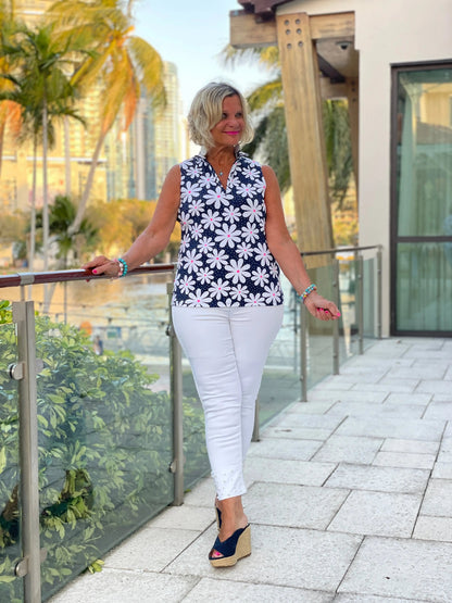 DAISY DAY SLEEVELESS ZIPPER