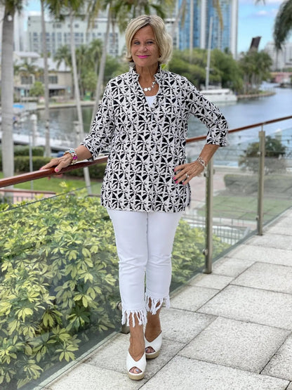 BLACK AND BEIGE TUNIC
