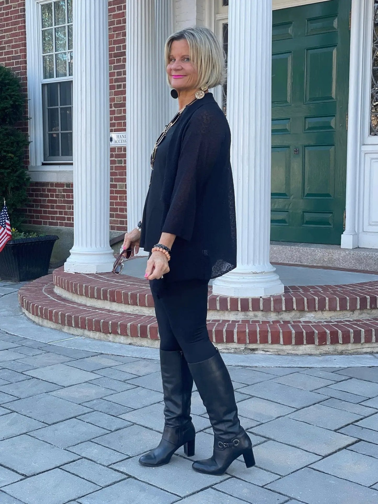 BLACK MESH RUFFLE WRAP