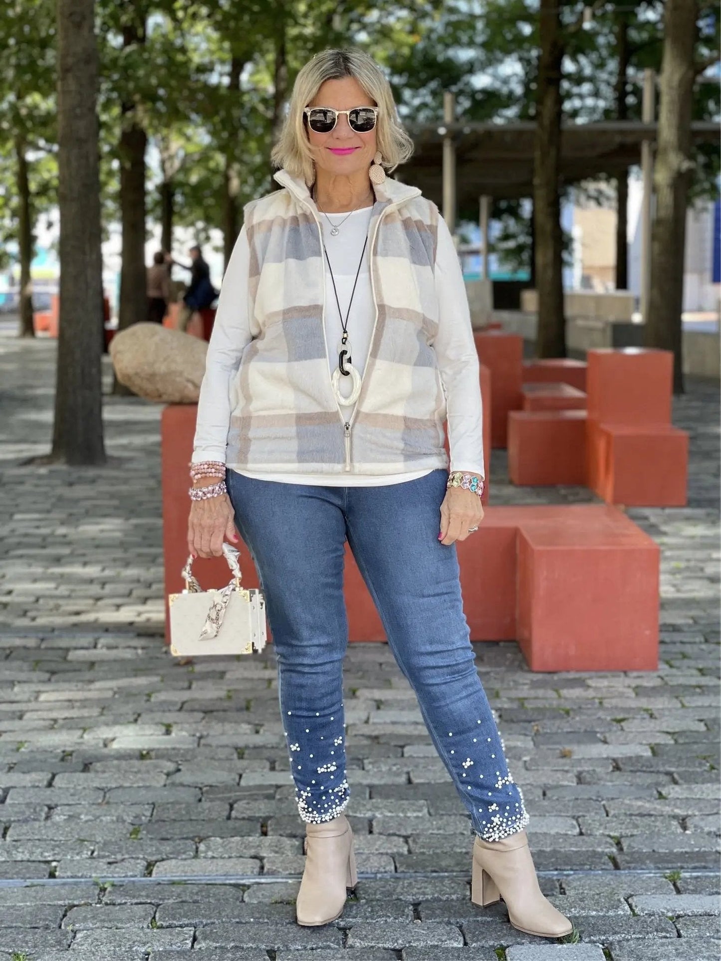 BLUE PLAID VEST