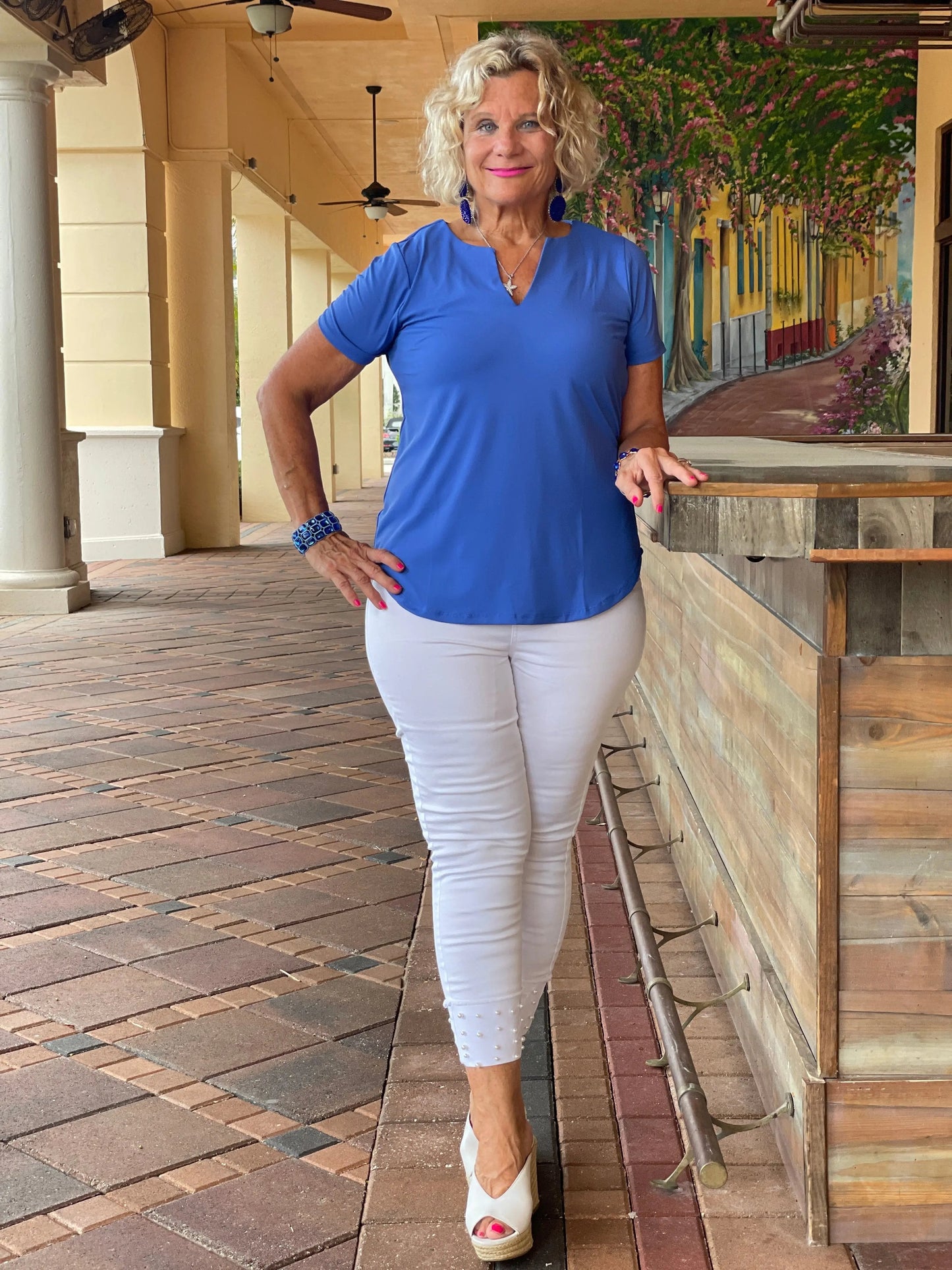 BLUE SHORT SLEEVE TOP