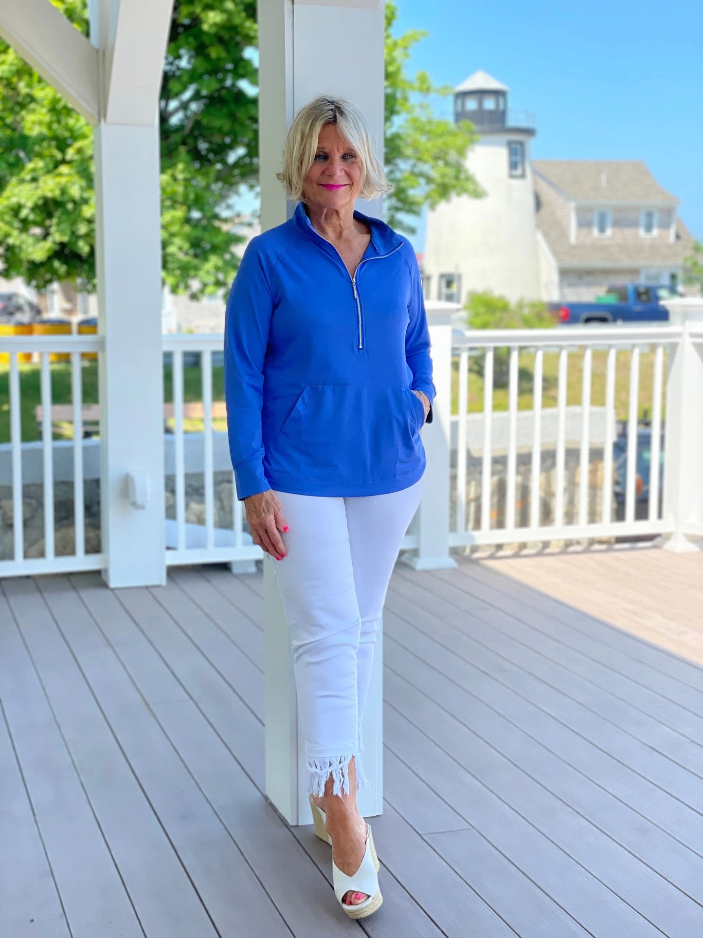 LULU-B KANGAROO BLU HALF ZIPPER
