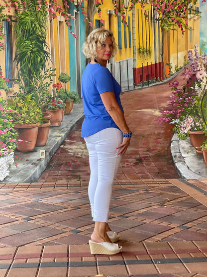 BLUE SHORT SLEEVE TOP