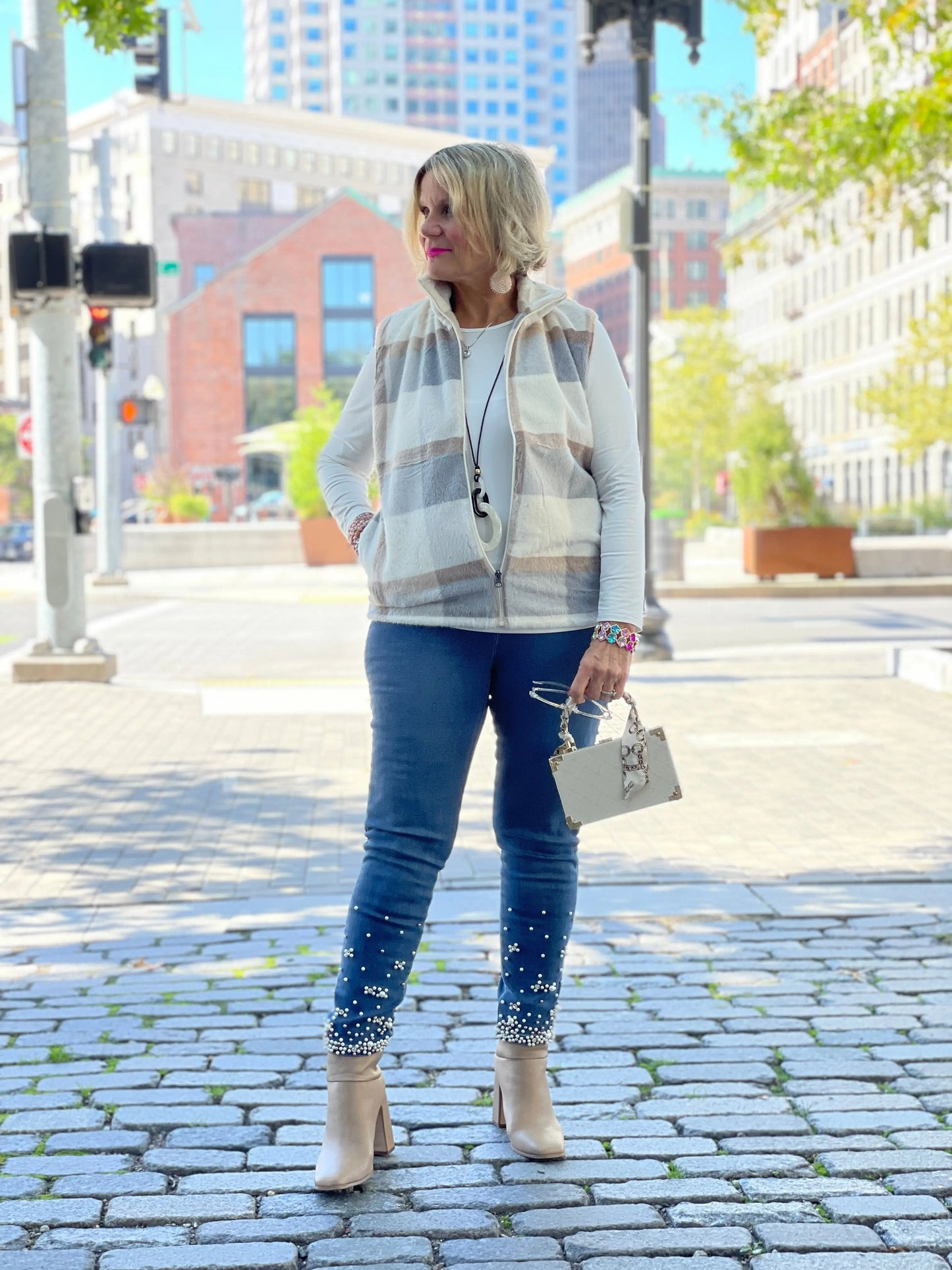 BLUE PLAID VEST