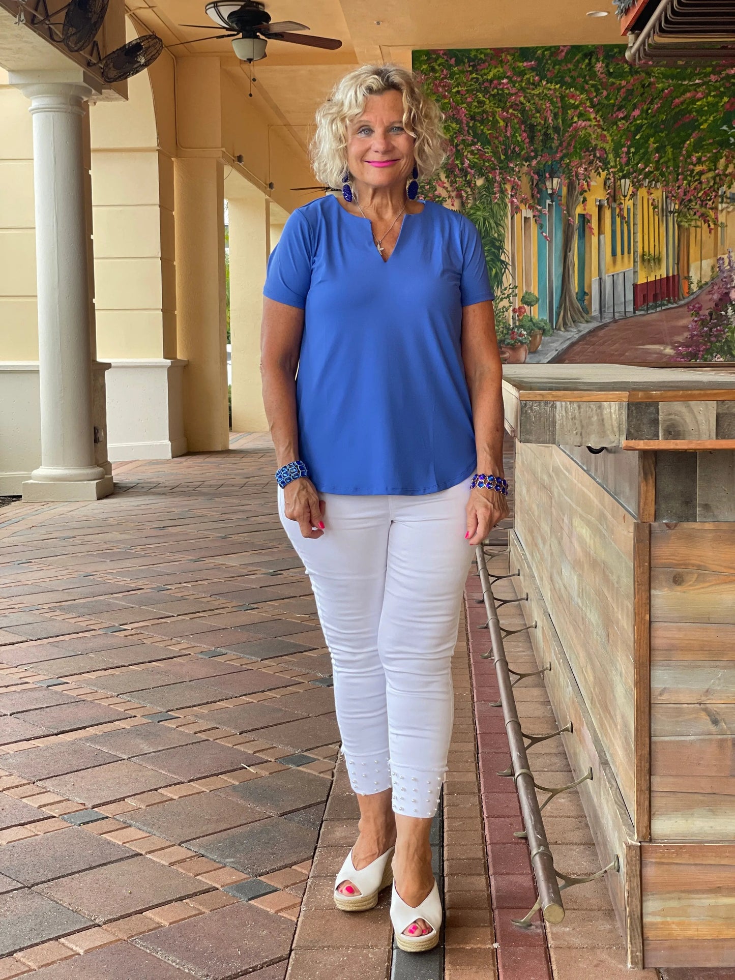 BLUE SHORT SLEEVE TOP