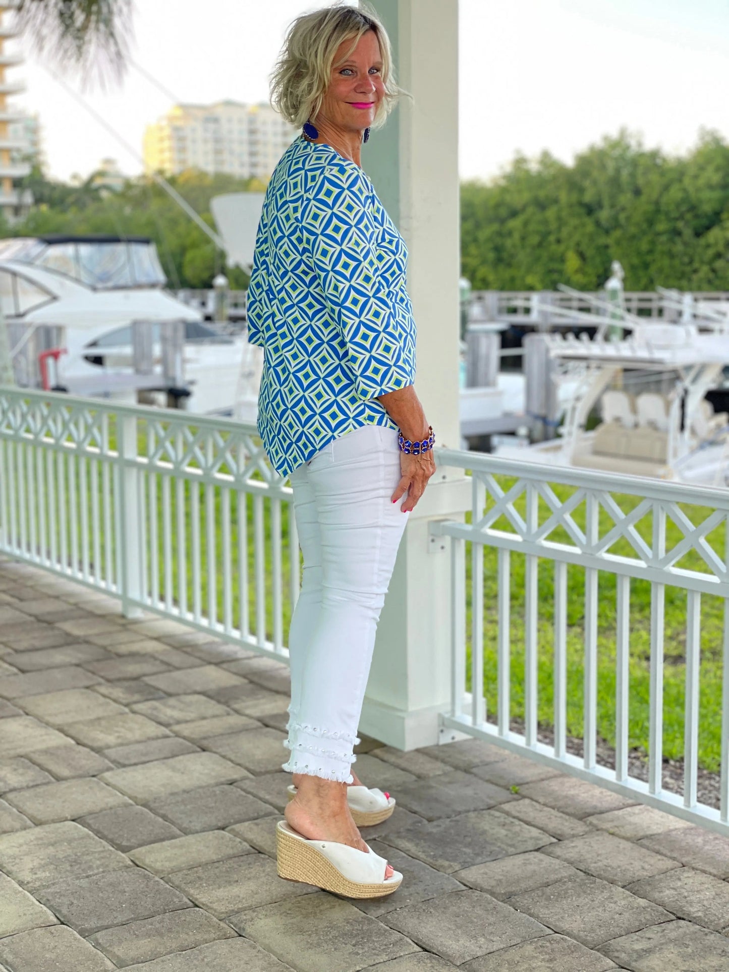 AQUA DIAMONDS ASYMMETRIC TOP