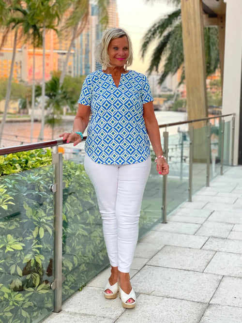 AQUA DIAMONDS SHORT SLEEVE