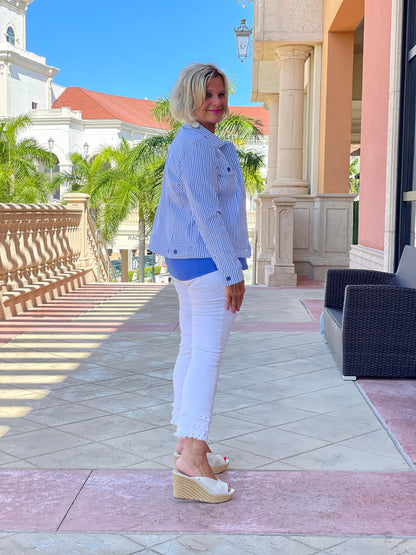 LULU B  BLU SEERSUCKER  JACKET