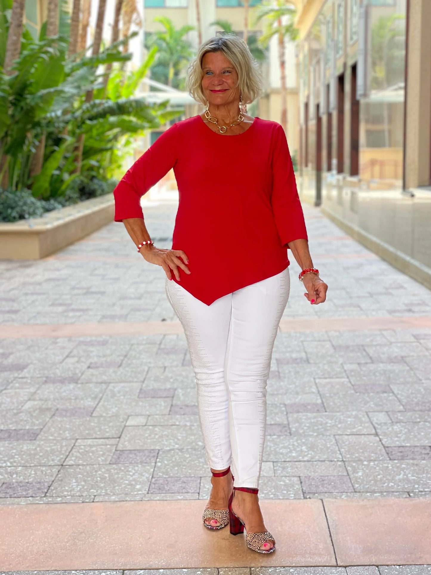 CRIMSON RED ASYMMETICAL TOP