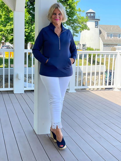 LULU-B KANGAROO NAVY HALF ZIPPER