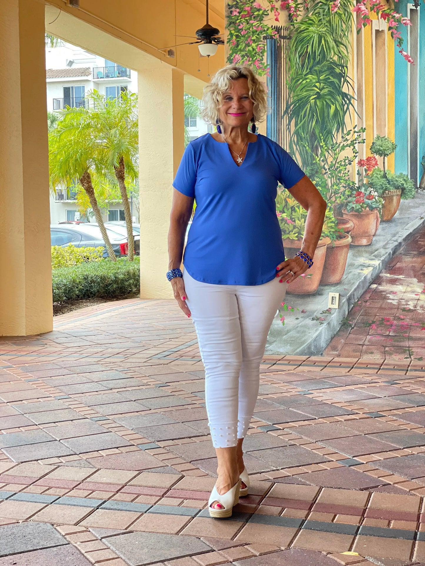 BLUE SHORT SLEEVE TOP