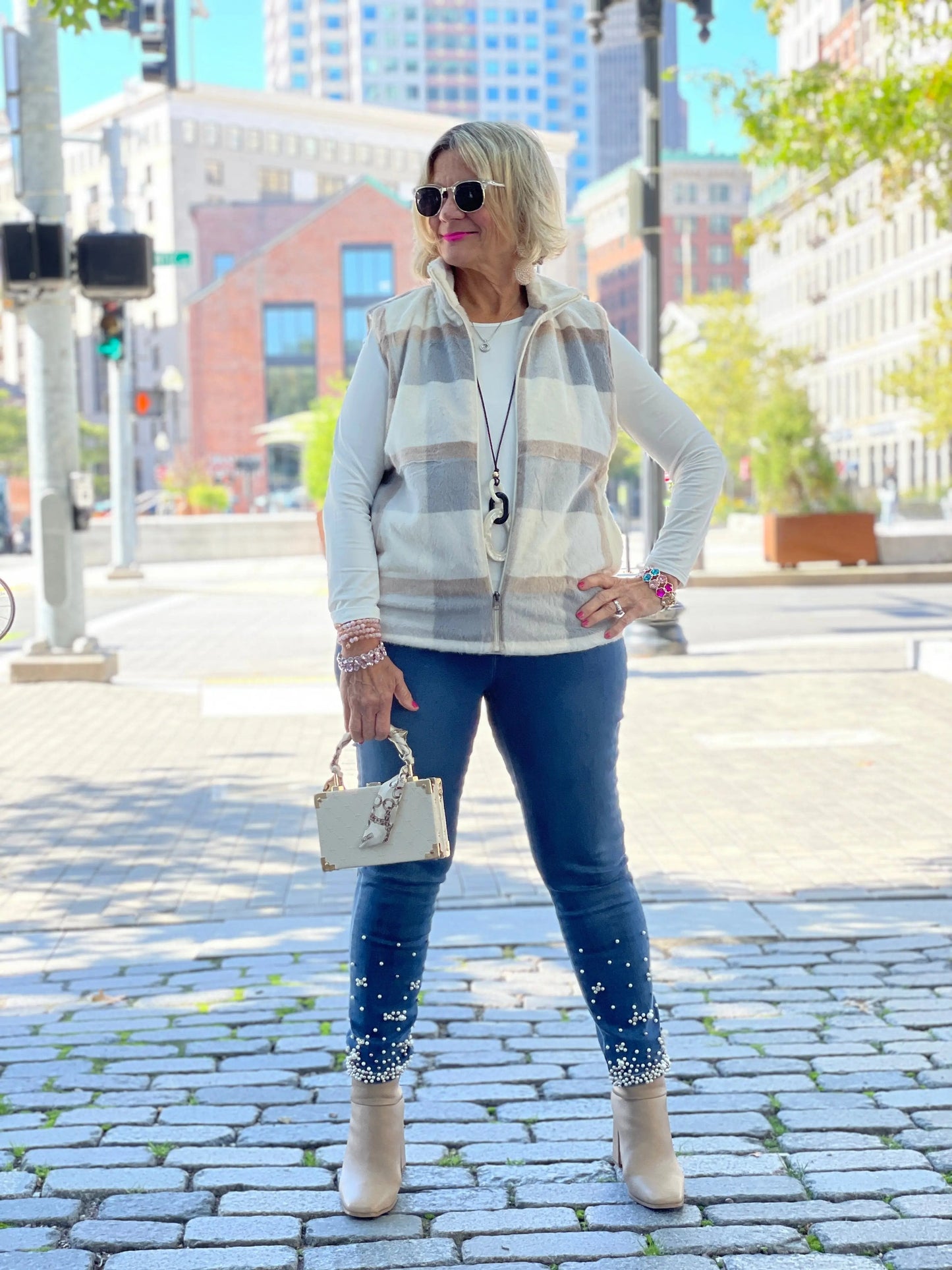 BLUE PLAID VEST