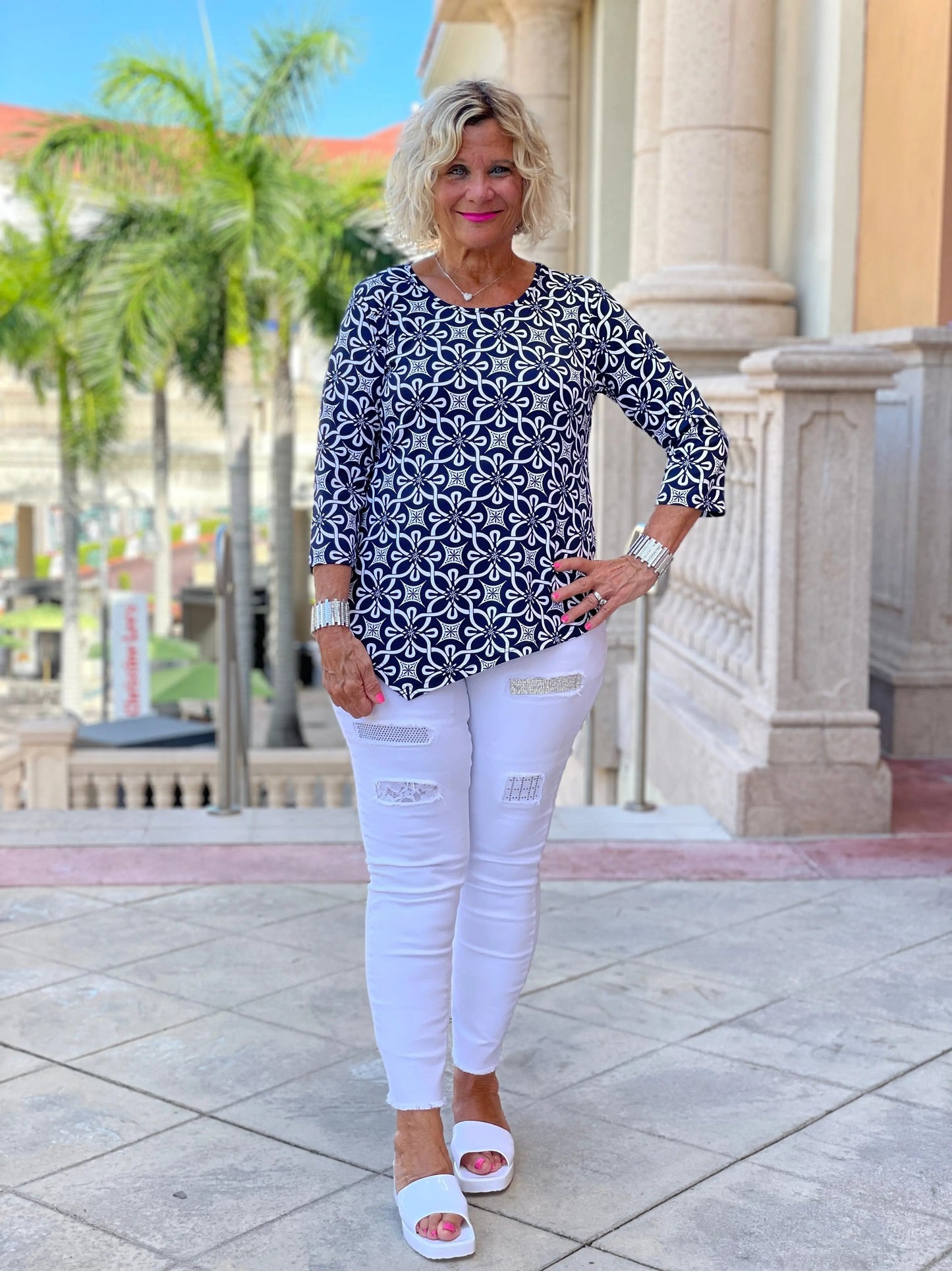 BRIGHTEN BLUE ASYMMETRIC TOP