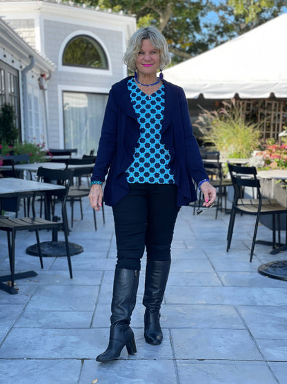 LULU-B NAVY CAROLINE DAY SWEATER