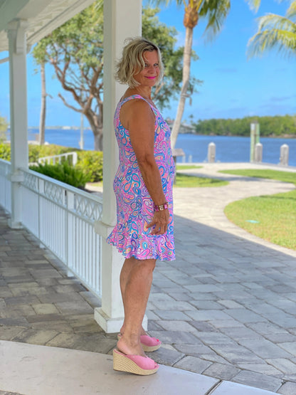 CAROLINA PAISLEY HALTER RUFFLE