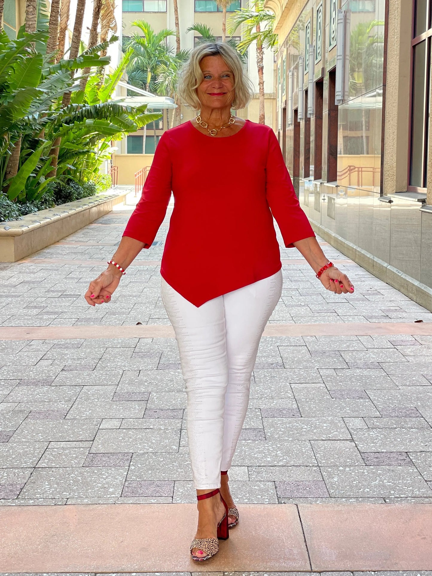 CRIMSON RED ASYMMETICAL TOP