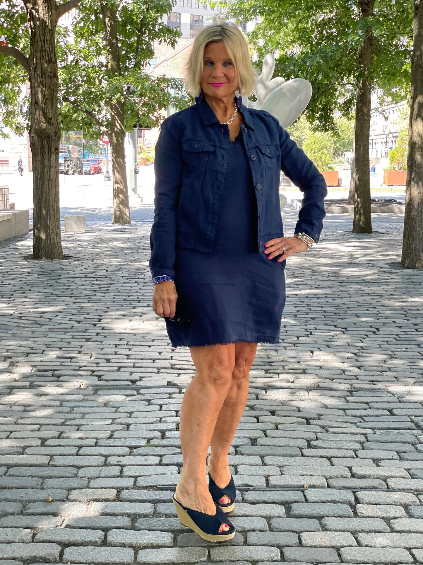 LULU-B NAVY LINEN DRESS