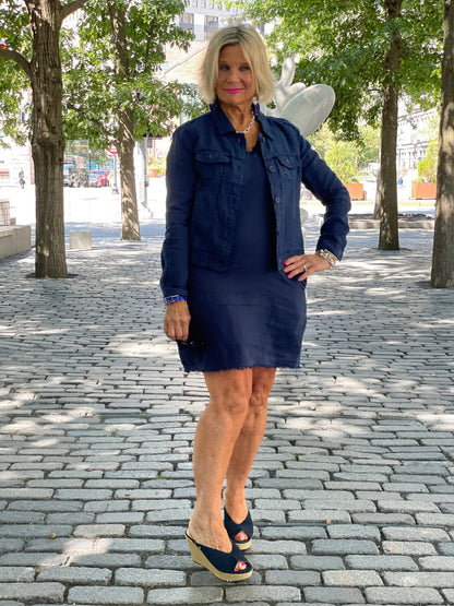 LULU-B NAVY LINEN DRESS