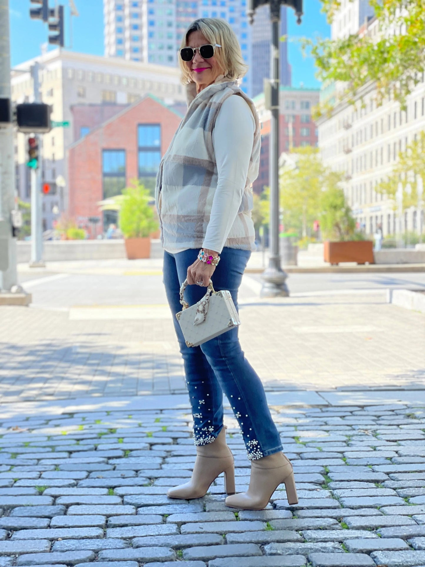 BLUE PLAID VEST