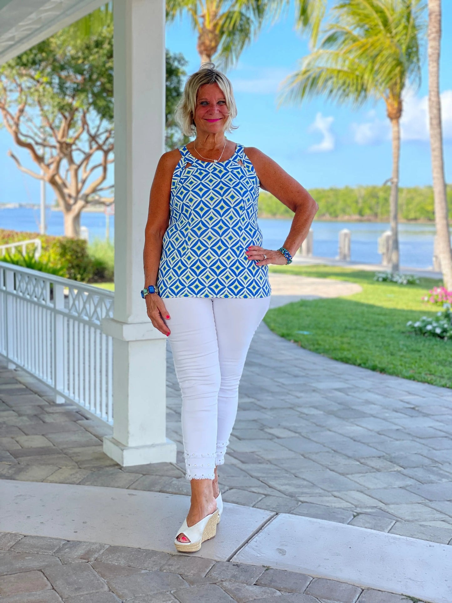 AQUA DIAMONDS HALTER TOP