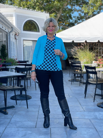 LULU-B AQUA OPEN SHRUG