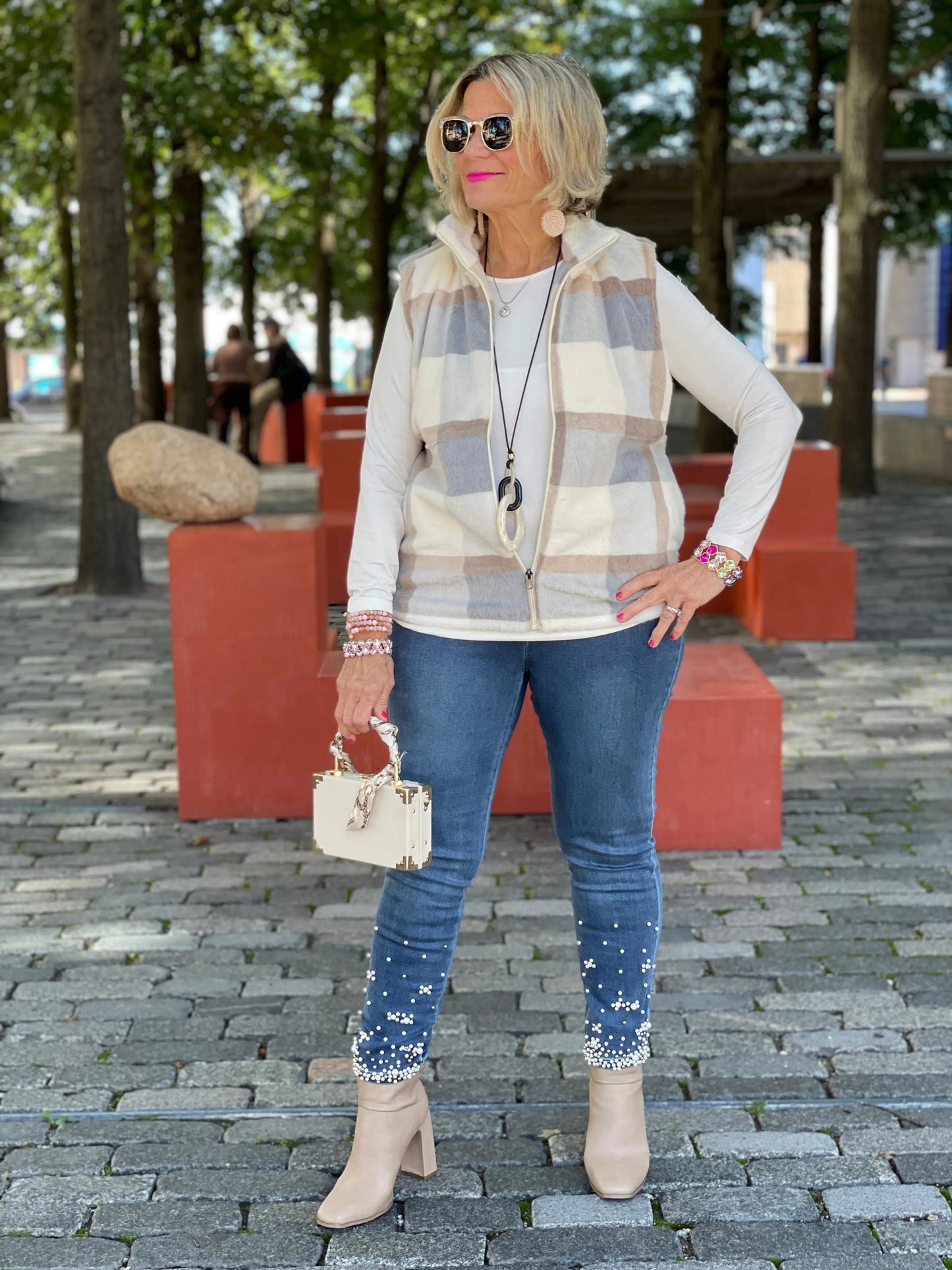BLUE PLAID VEST
