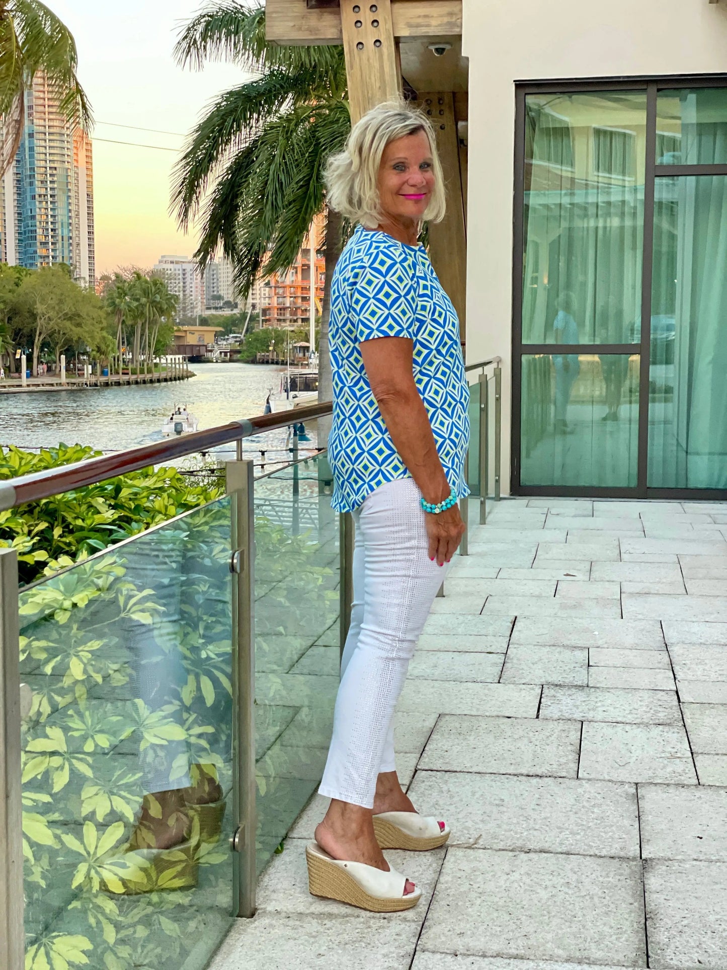 AQUA DIAMONDS SHORT SLEEVE