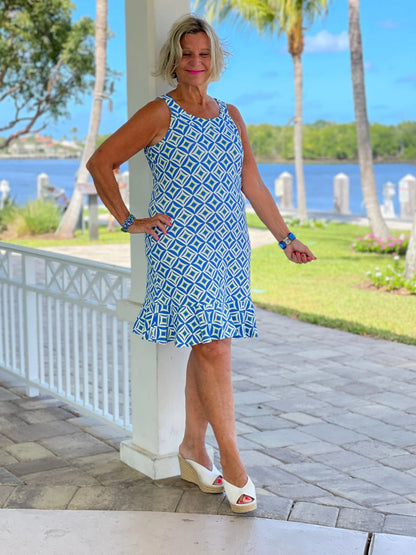 AQUA DIAMONDS HALTER RUFFLE