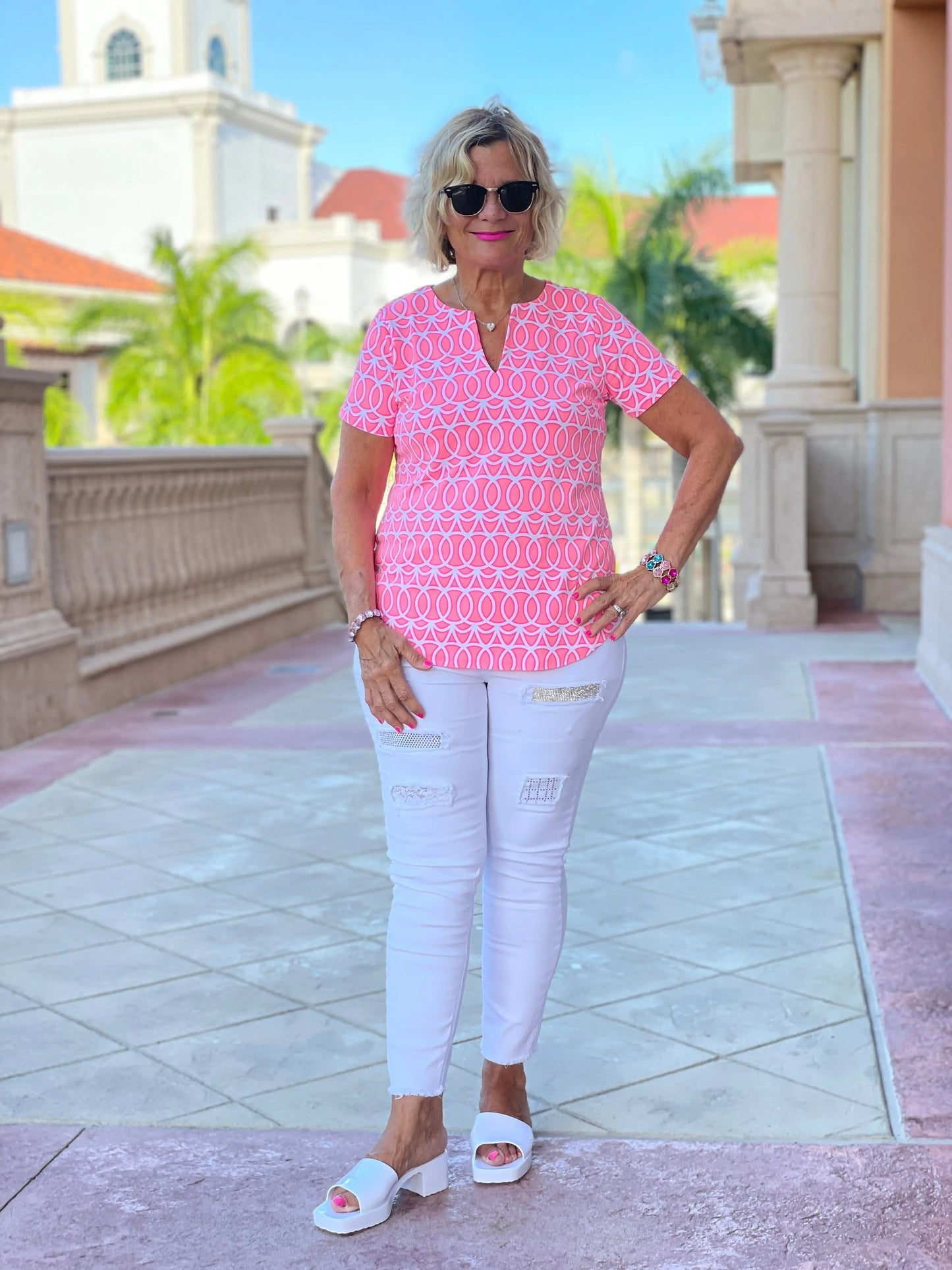 CANDY PINK SHORT SLEEVE TOP